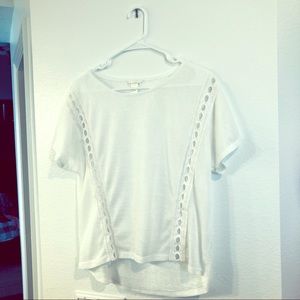H&M White Shirt / Top / Tee Size M with cutouts